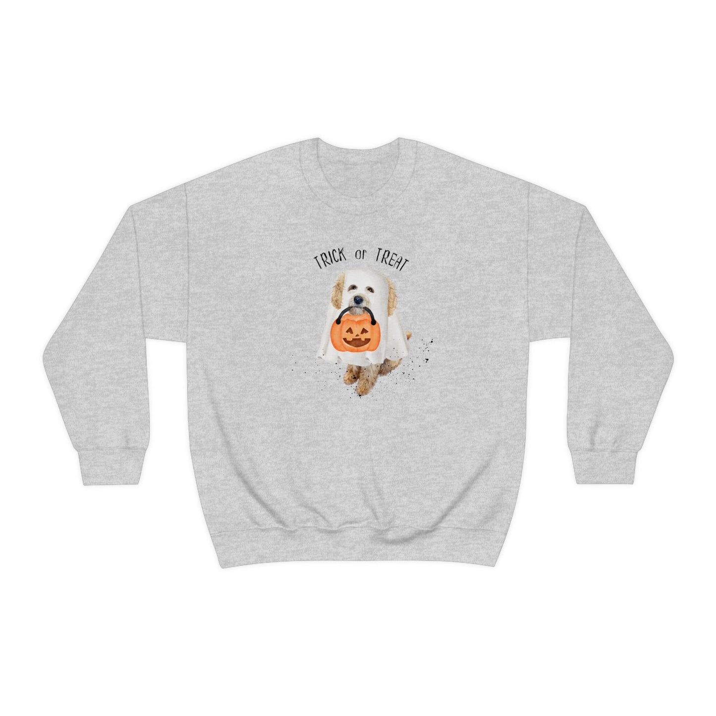 Halloween Doodle Dog Ghost Sweatshirt - Trick or Treat Doodle Sweatshirt, Doodle Mom Halloween Gift, Cavapoo Halloween, Labr