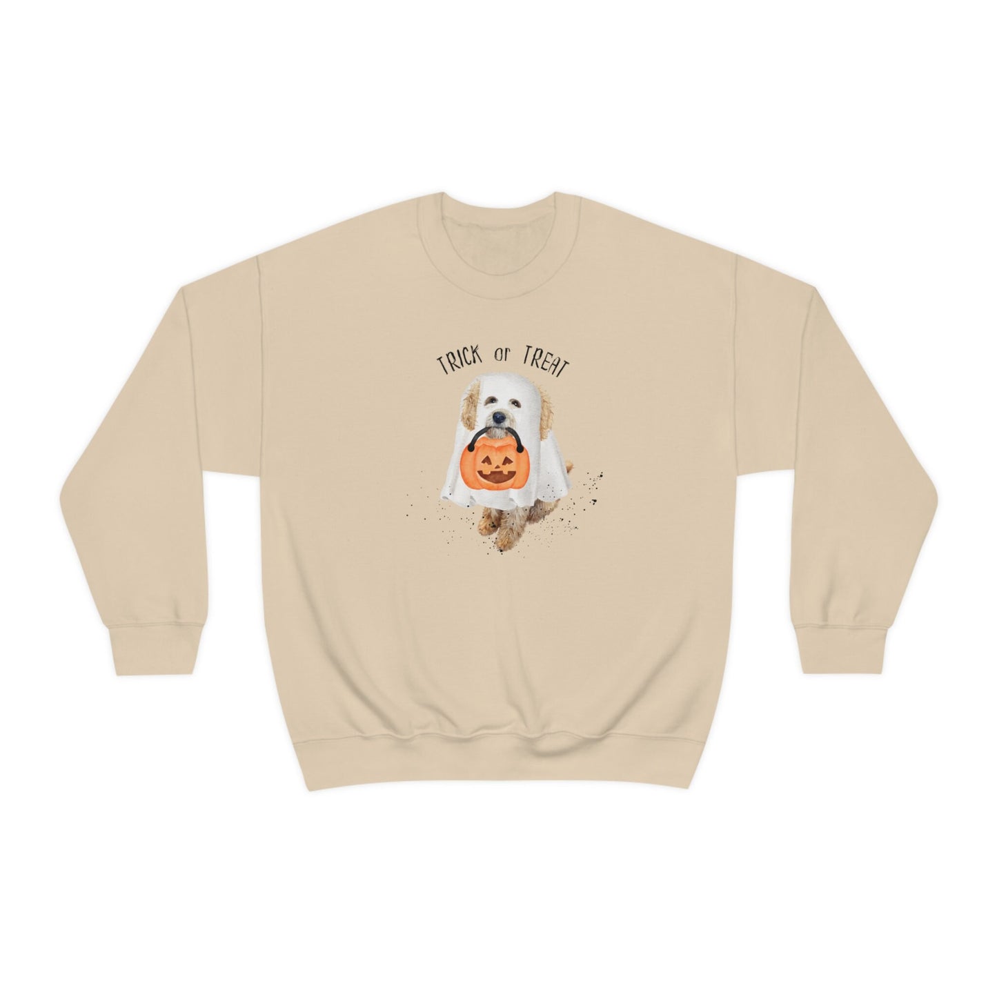 Halloween Doodle Dog Ghost Sweatshirt - Trick or Treat Doodle Sweatshirt, Doodle Mom Halloween Gift, Cavapoo Halloween, Labr