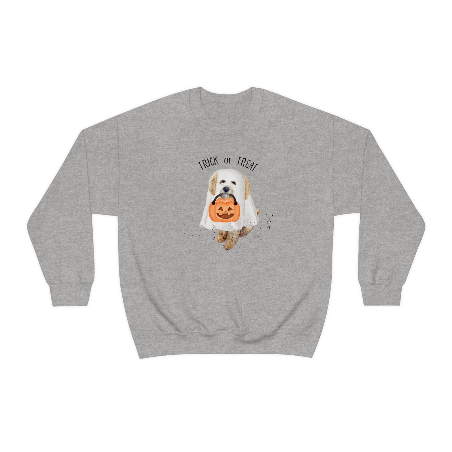 Halloween Doodle Dog Ghost Sweatshirt - Trick or Treat Doodle Sweatshirt, Doodle Mom Halloween Gift, Cavapoo Halloween, Labr