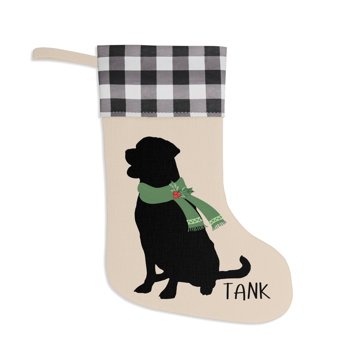 Personalized Dog Christmas Stocking - Rottweiler Stocking, Rottie Mom or Dad Holiday Gift, Minimalistic and Neutral Decor