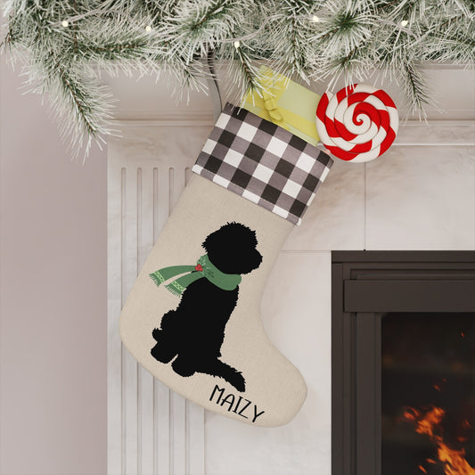 Personalized Dog Christmas Stocking - Doodle Dog  Silhouette Stocking, Goldendoodle, Bernedoodle, Labradoodle Etc., Minimalistic D