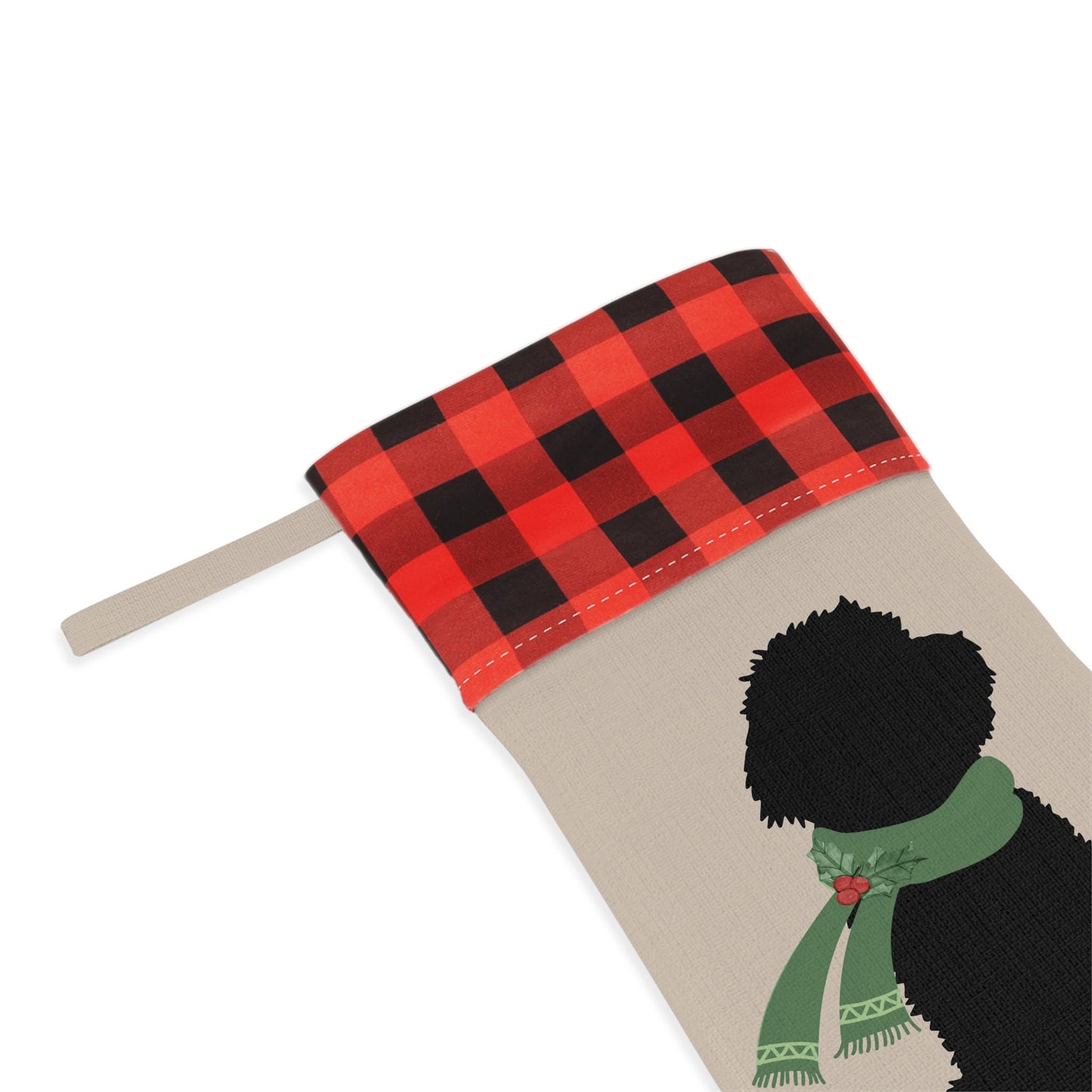 Personalized Dog Christmas Stocking - Doodle Dog  Silhouette Stocking, Goldendoodle, Bernedoodle, Labradoodle Etc., Minimalistic D