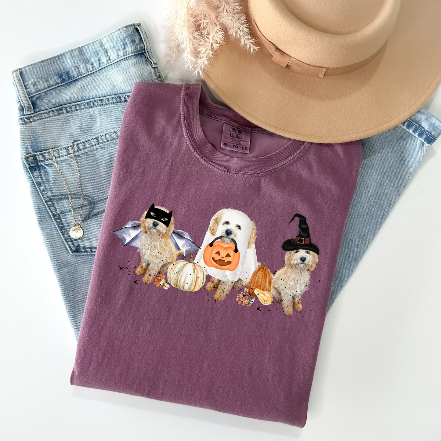 Comfort Colors Goldendoodle - Labradoodle  Halloween Fall Unisex T-shirt, Doodle Dog Mom Gift, Cavoodle Gift, Cockapoo Gift