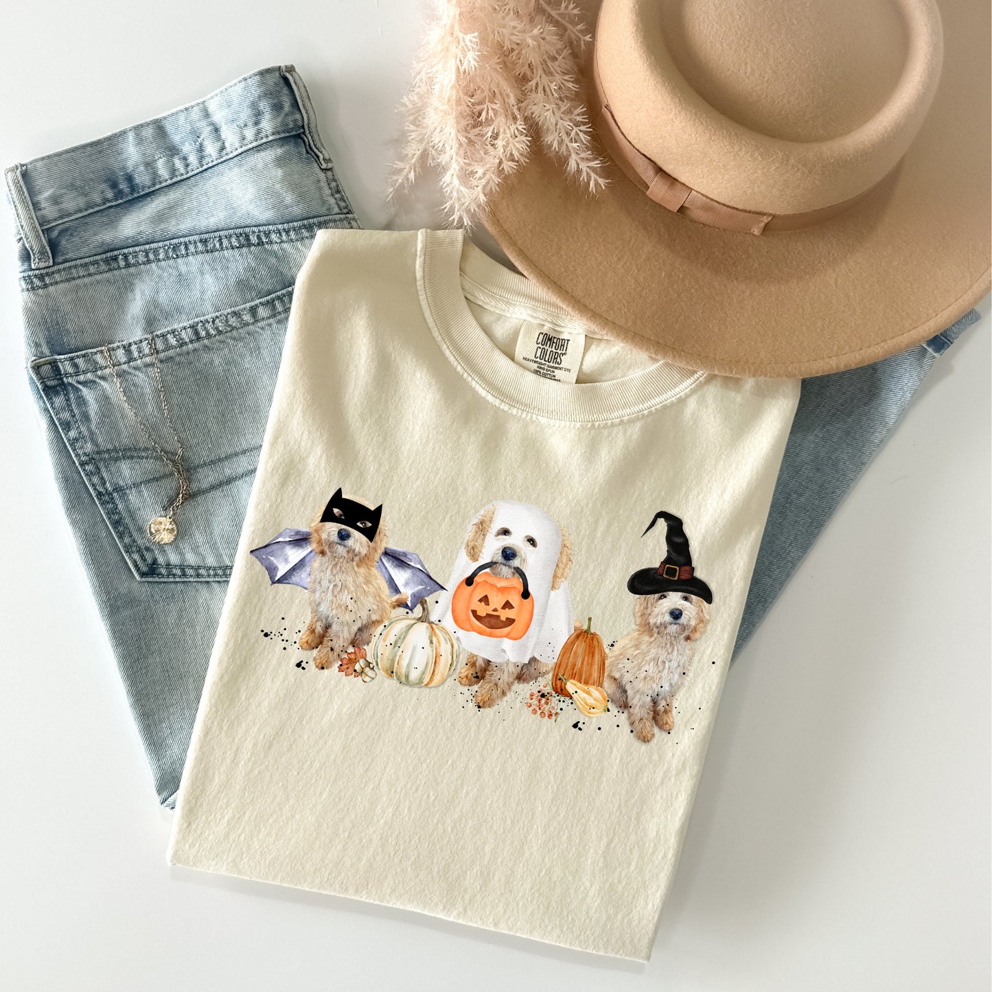 Comfort Colors Goldendoodle - Labradoodle  Halloween Fall Unisex T-shirt, Doodle Dog Mom Gift, Cavoodle Gift, Cockapoo Gift