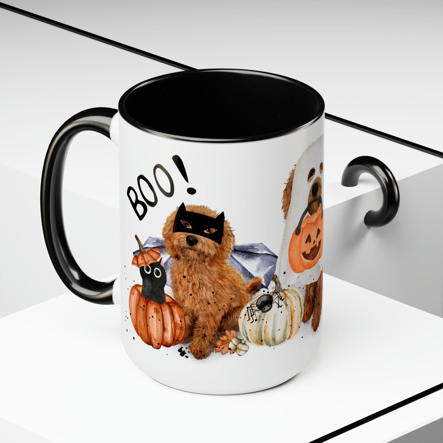 Doodle Dog Halloween Mug - Goldendoodle, Labradoodle, Cockapoo Large 15 Oz Mug, Perfect Halloween Gift Idea for Doodle Mom