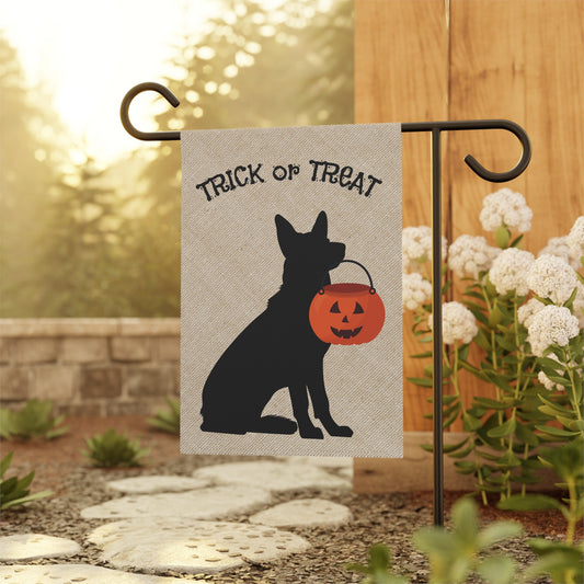 German Shepherd Dog Fall - Halloween Lawn & Garden House Flag, Double-sided Banner, Stand Not Included