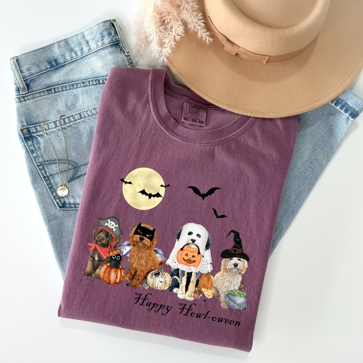 Comfort Colors® Dog Ghost Halloween T-shirt - Cute Doodle Dog Mom Shirt Gift, Goldendoodle, Labradoodle, Bernedoodle, Etc., Unisex