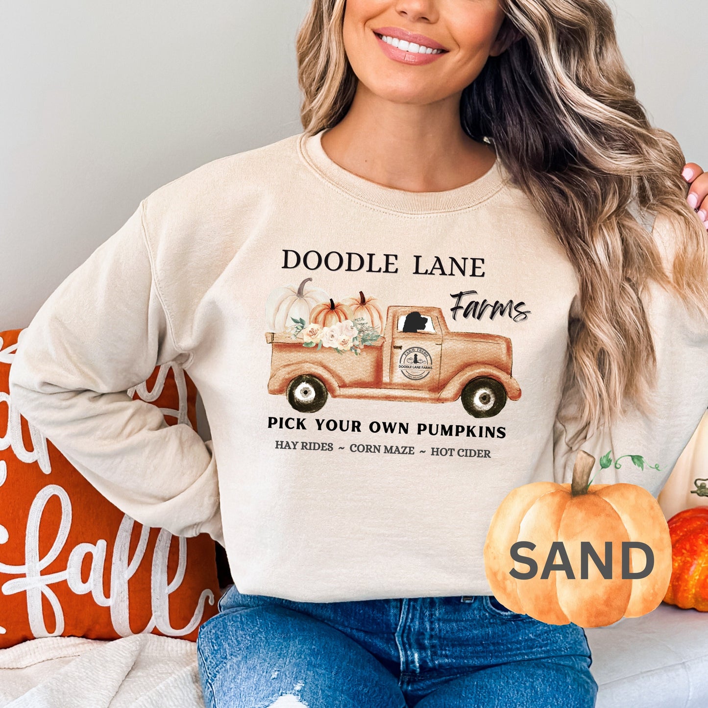 Doodle Dog Fall Sweatshirt - Goldendoodle, Labradoodle, Aussiedoodle, Doodle Mom Gift Shirt, Doodle Lane Pumpkin Patch Shirt