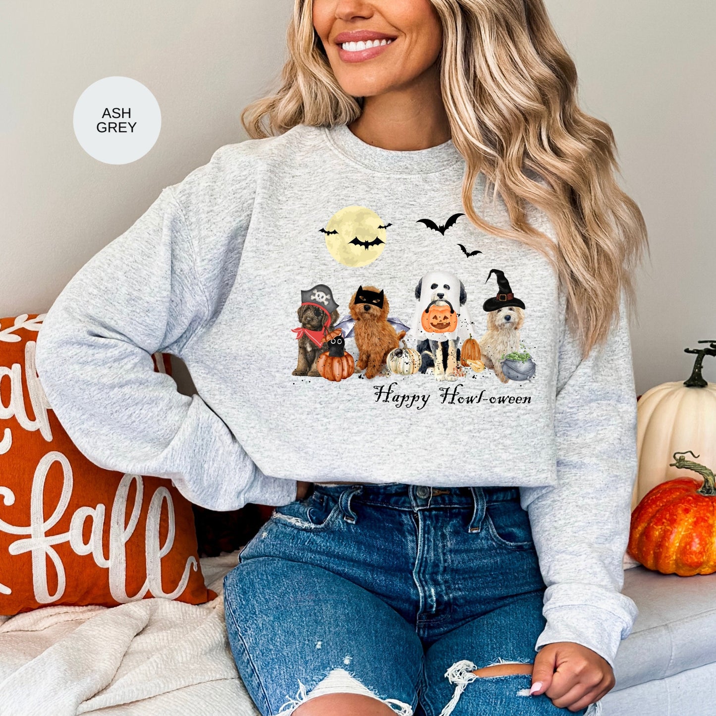 Halloween Dogs Sweatshirt - Ghost Doodle Dogs Halloween Sweatshirt, Goldendoodle, Labradoodle, Bernedoodle, Aussiedoodle Shirt