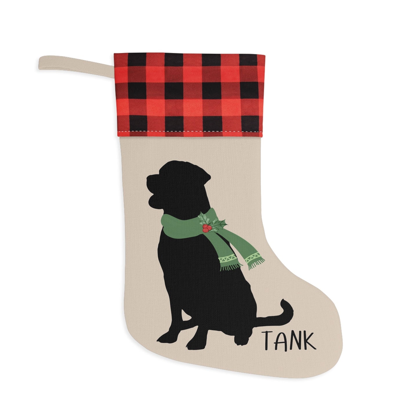 Personalized Dog Christmas Stocking - Rottweiler Stocking, Rottie Mom or Dad Holiday Gift, Minimalistic and Neutral Decor