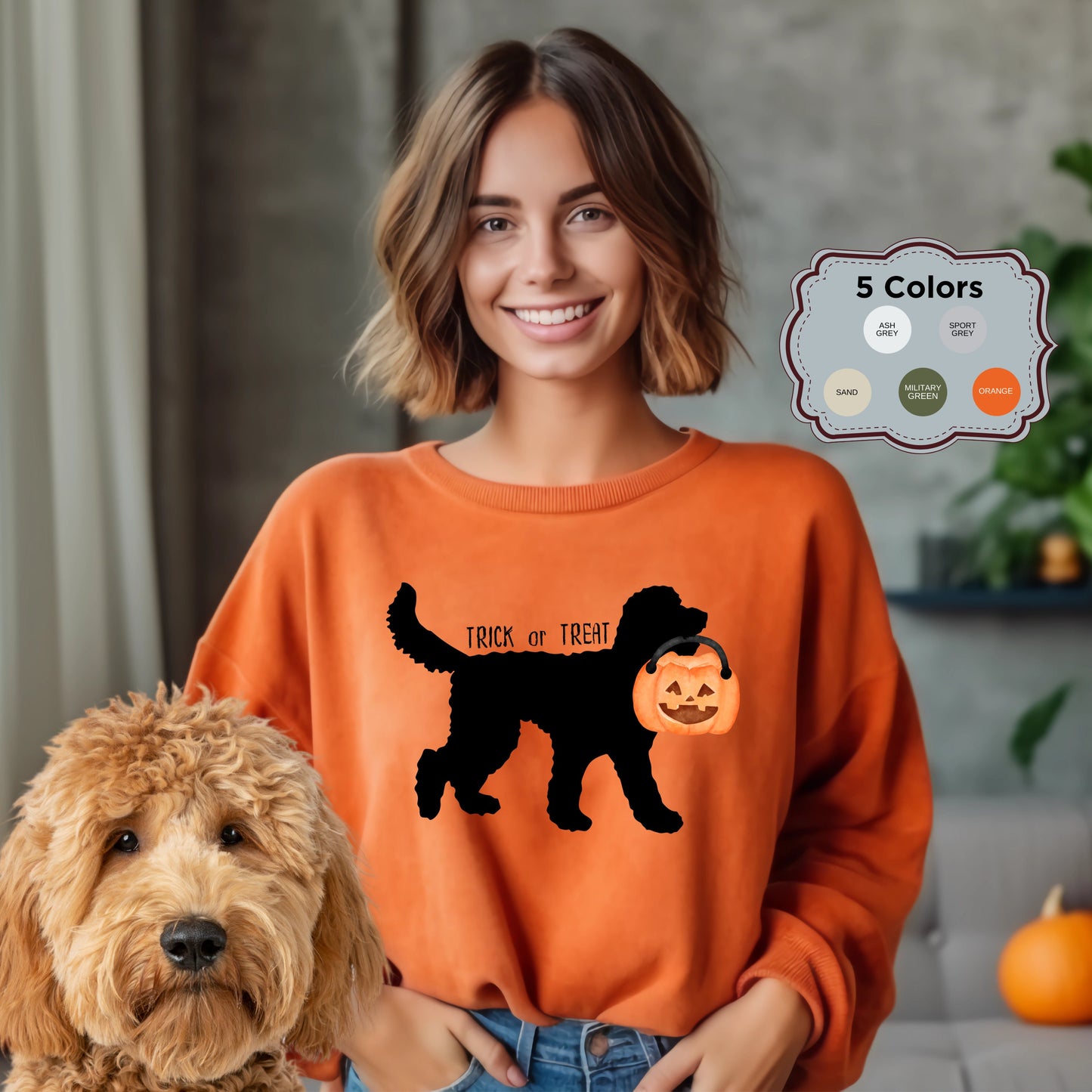 Doodle Dog Halloween - Halloween Dogs Sweatshirt, Doodle Mom Gift, Represents Most Doodle Breeds, Goldendoodle, Labradoodle & More