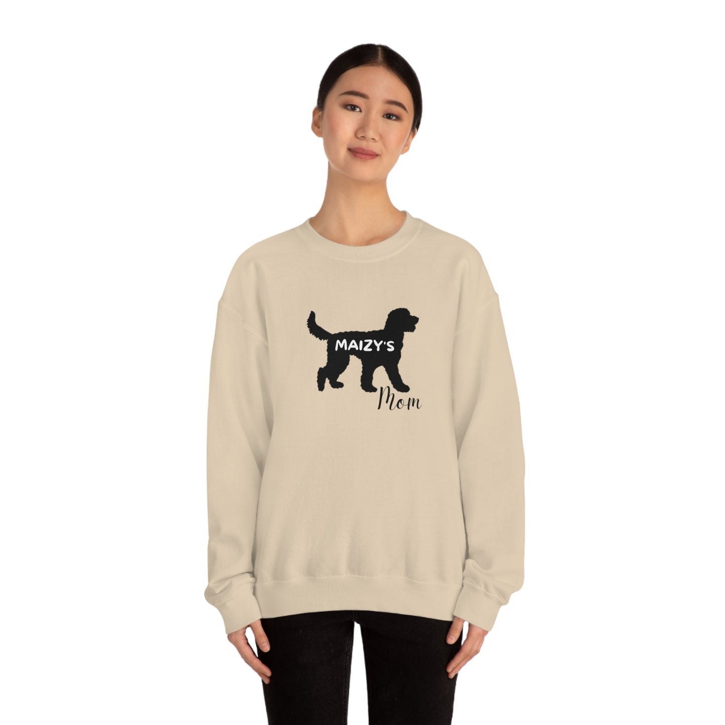 Personalized Doodle Dog Silhouette Mom Sweatshirt - Goldendoodle, Labradoodle, Bernedoodle, Sheepadoodle Etc., Doodle Mom Gift