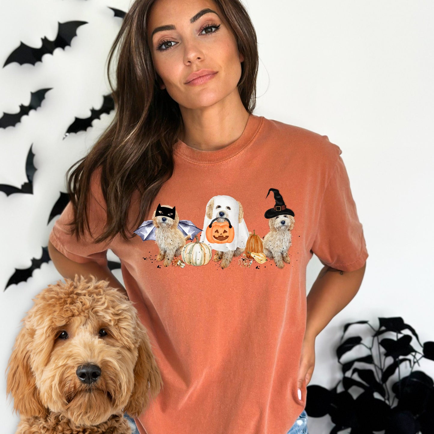 Comfort Colors Goldendoodle - Labradoodle  Halloween Fall Unisex T-shirt, Doodle Dog Mom Gift, Cavoodle Gift, Cockapoo Gift