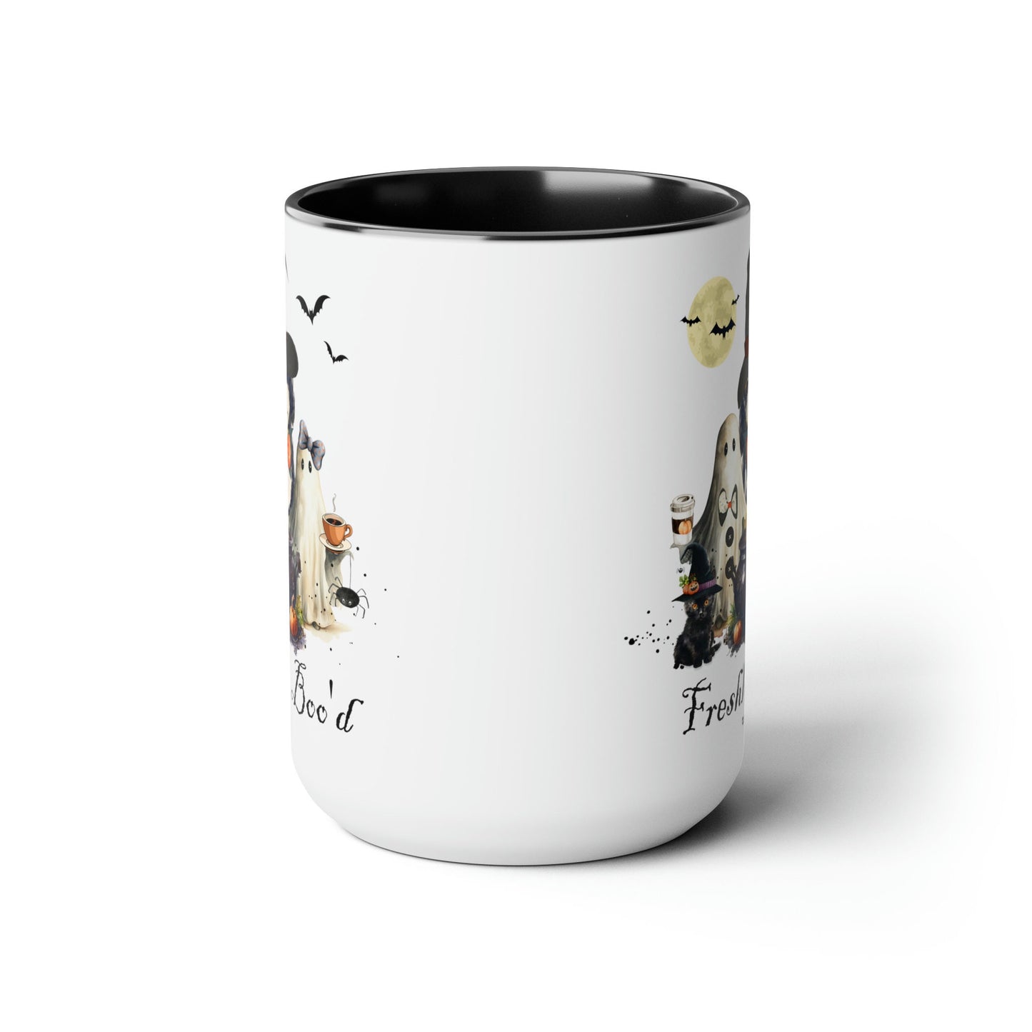 Bernedoodle Dog Freshly Boo'd Halloween Mug - Spooky Ghosts and Doodle, Large 15 Oz Mug, Funny Halloween Gift for Doodle Mom