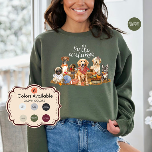 Fall Pumpkin Dog Sweatshirt - Thanksgiving Tshirt, Pumpkin Spice Tee, Football Season, Dog Lover Groomer, Dog Mom