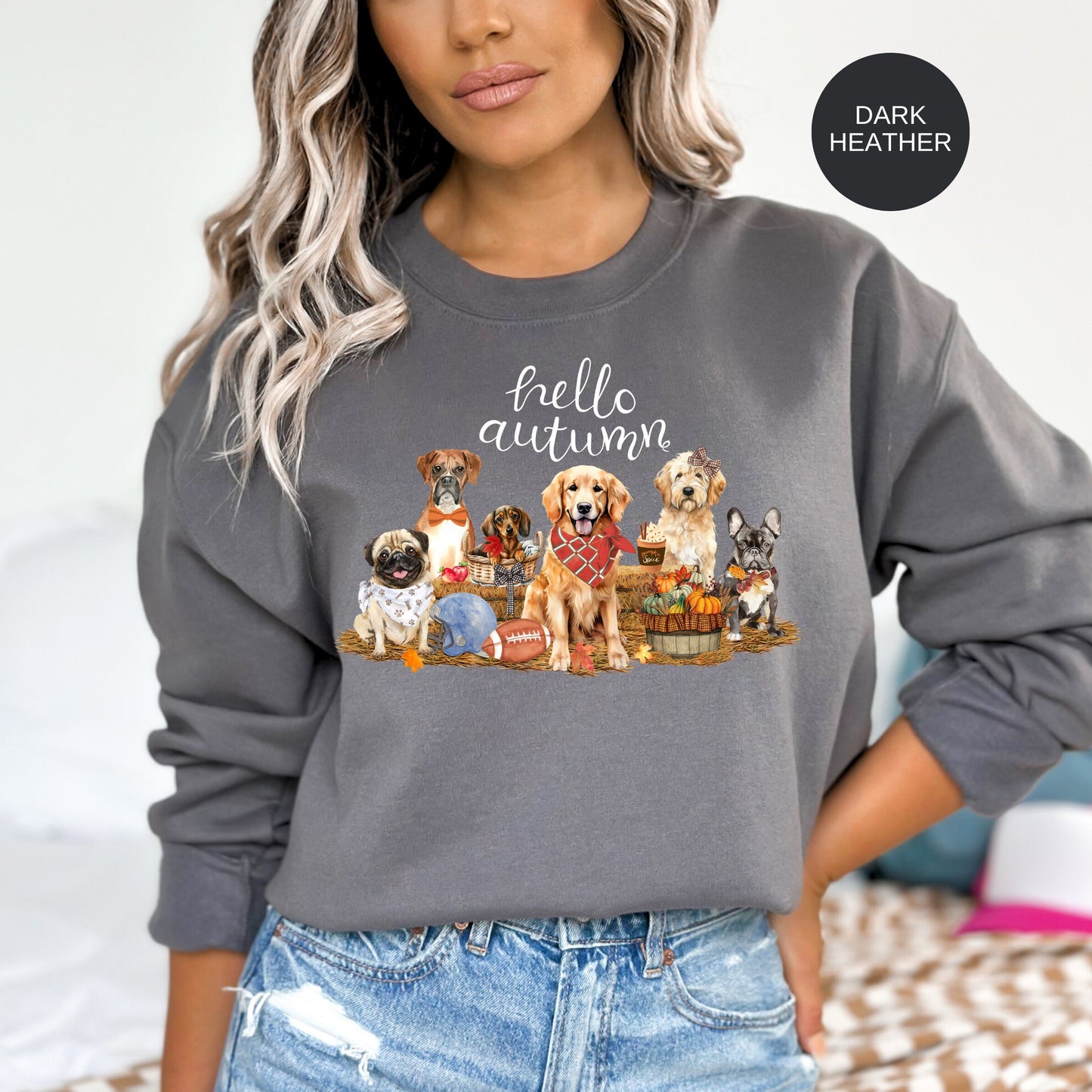 Fall Pumpkin Dog Sweatshirt - Thanksgiving Tshirt, Pumpkin Spice Tee, Football Season, Dog Lover Groomer, Dog Mom