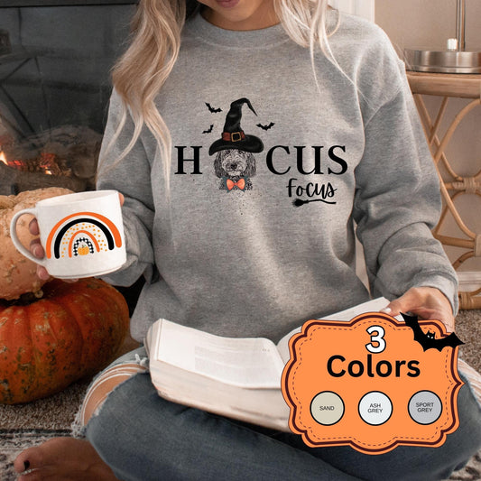 Hocus Focus Teacher Doodle Dog Halloween Sweatshirt - Funny Halloween Teacher Shirt, Doodle Dog Teacher Gifts