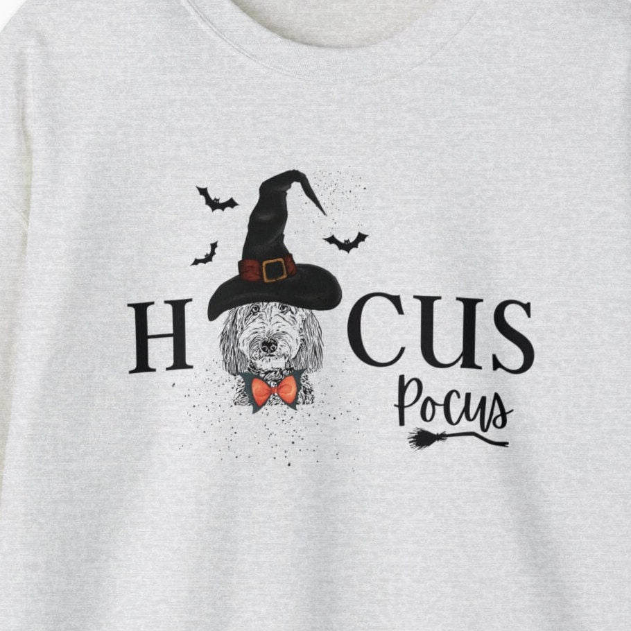 Hocus Pocus Doodle Dog Halloween Sweatshirt - Funny Halloween Dog Mom Shirt, Goldendoodle, Bernedoodle, Labradoodle Etc.