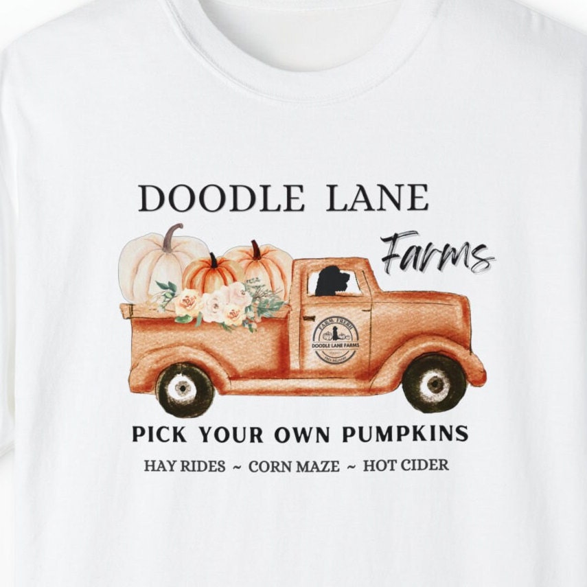 Comfort Colors® Doodle Dog Pumpkin T-shirt - Cute Doodle Dog Mom Fall Shirt, Goldendoodle, Labradoodle, Sheepadoodle & More Unisex