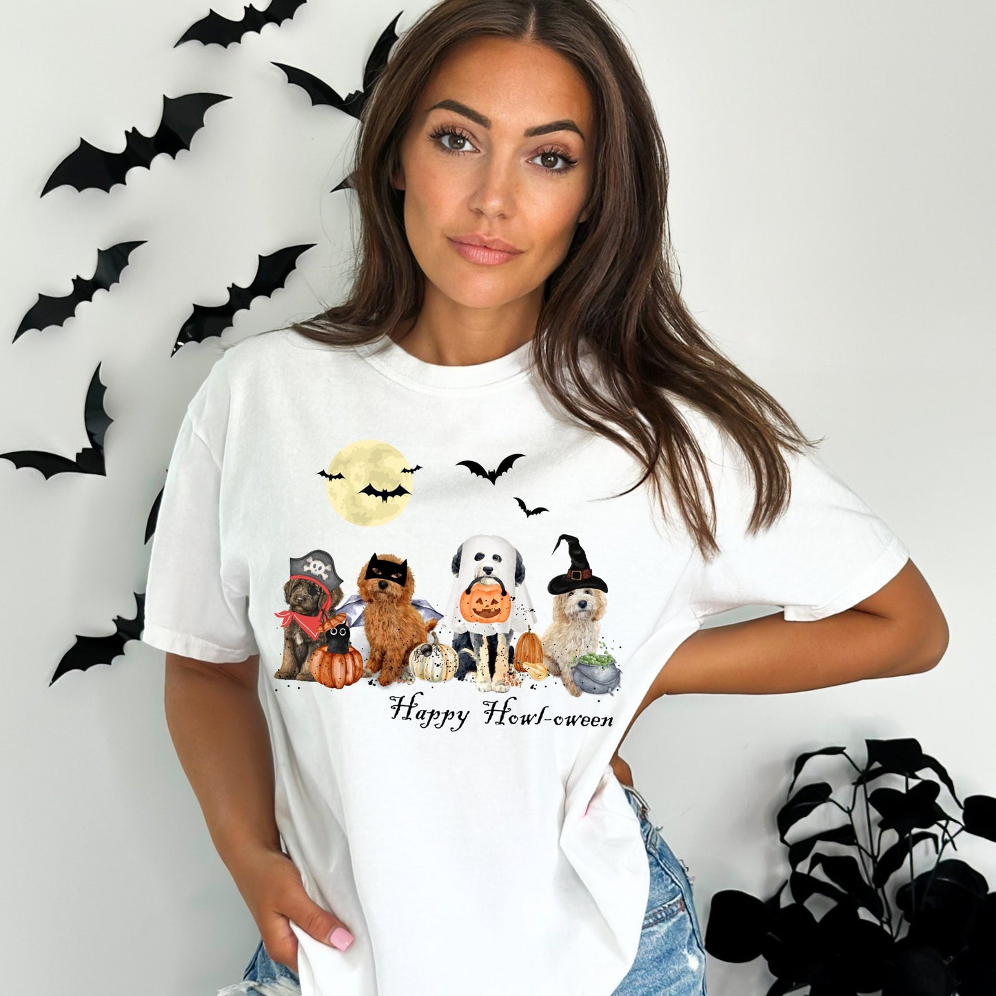 Comfort Colors® Dog Ghost Halloween T-shirt - Cute Doodle Dog Mom Shirt Gift, Goldendoodle, Labradoodle, Bernedoodle, Etc., Unisex