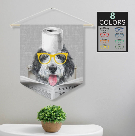 Custom Doodle Dog Bathroom Art Decor - Funny Sheepaoodle Toilet Art Decor, Doodle Kids Bathroom Art, Bathroom Humor