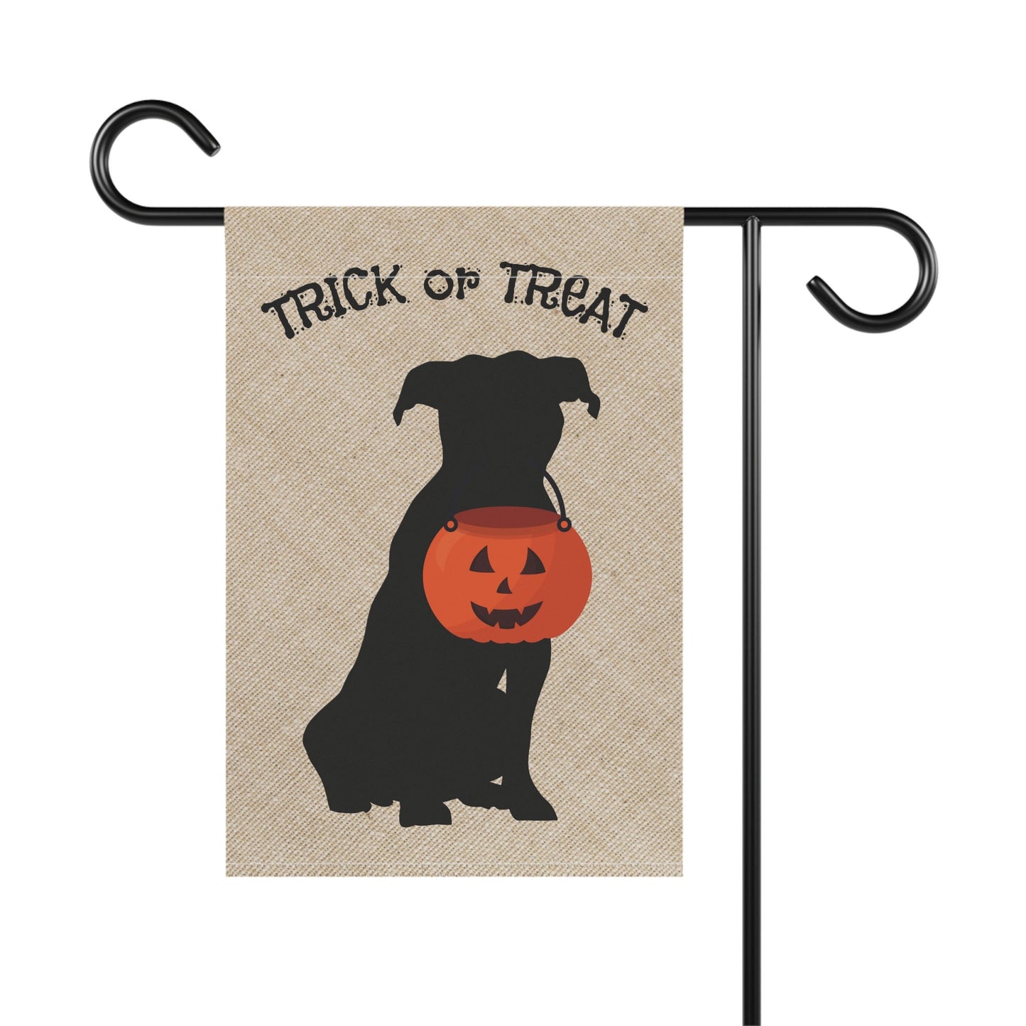 Pitbull Dog Halloween Lawn & Garden House Flag - Pitbull Mom Gift, Pitbull Fall Home Decor, Double-sided Banner, Stand Not Include