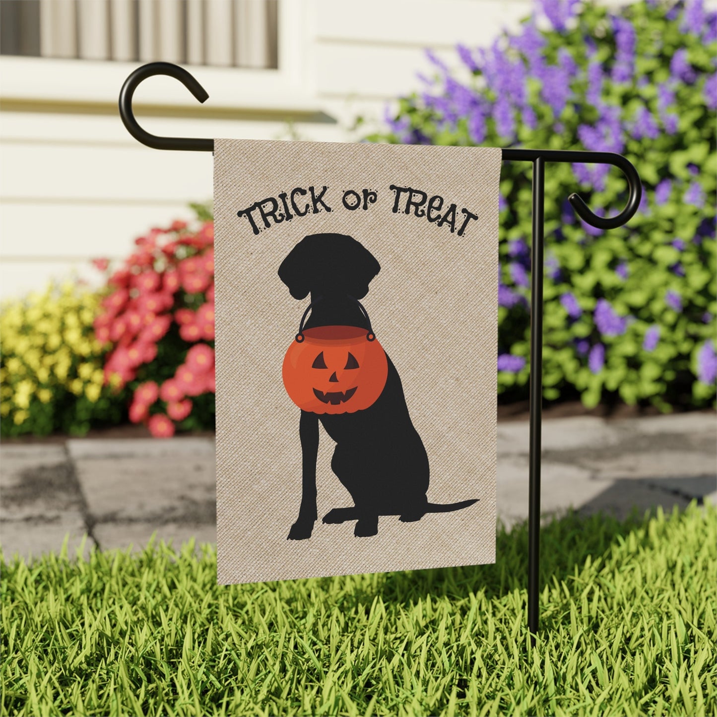 German Shorthaired Pointer Halloween Lawn & Garden House Flag - Gsp Mom Gift, Gsp Home Decor, Double-sided Banner, Stand Not Inclu