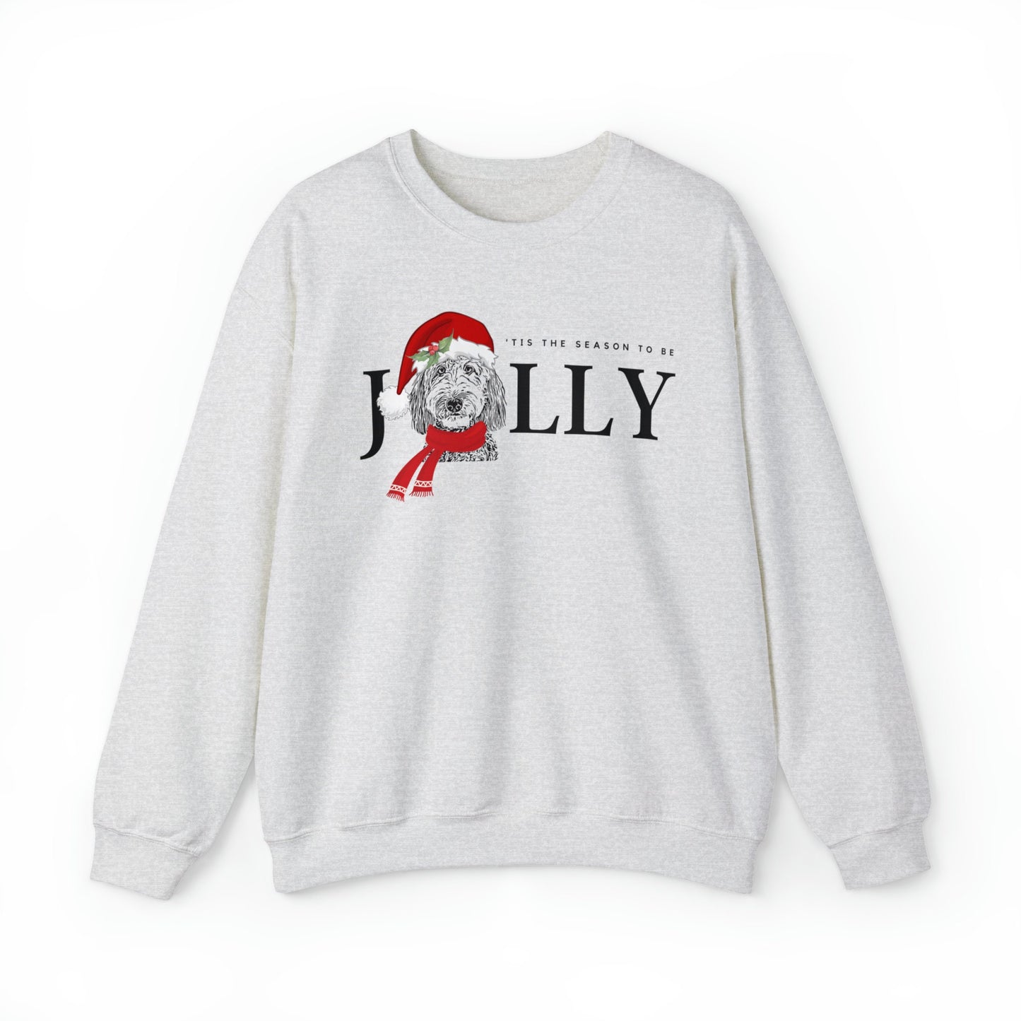 Doodle Dog Jolly Christmas Sweatshirt - Doodle Dog Mom Shirt, Bernedoodle, Goldendoodle, Labradoodle, Aussiedoodle, Sheepadoodle,