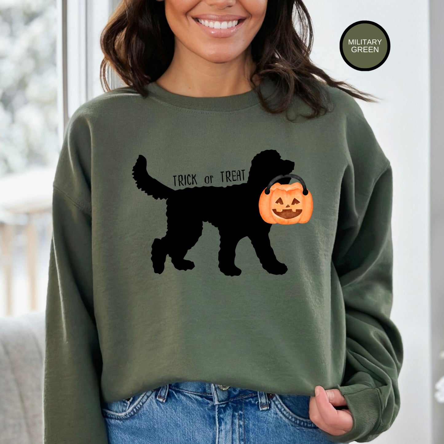 Doodle Dog Halloween - Halloween Dogs Sweatshirt, Doodle Mom Gift, Represents Most Doodle Breeds, Goldendoodle, Labradoodle & More