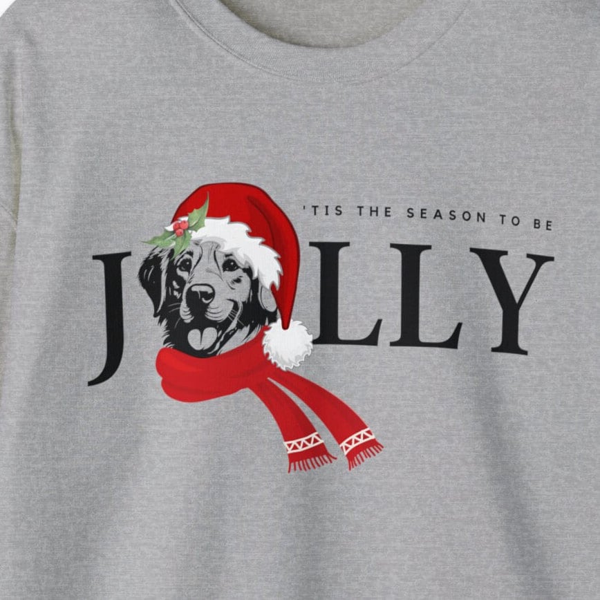 Golden Retriever Jolly Christmas Sweatshirt - Retriever Dog Mom Shirt, Golden Retriever Christmas Gift Shirt, Santa Dog