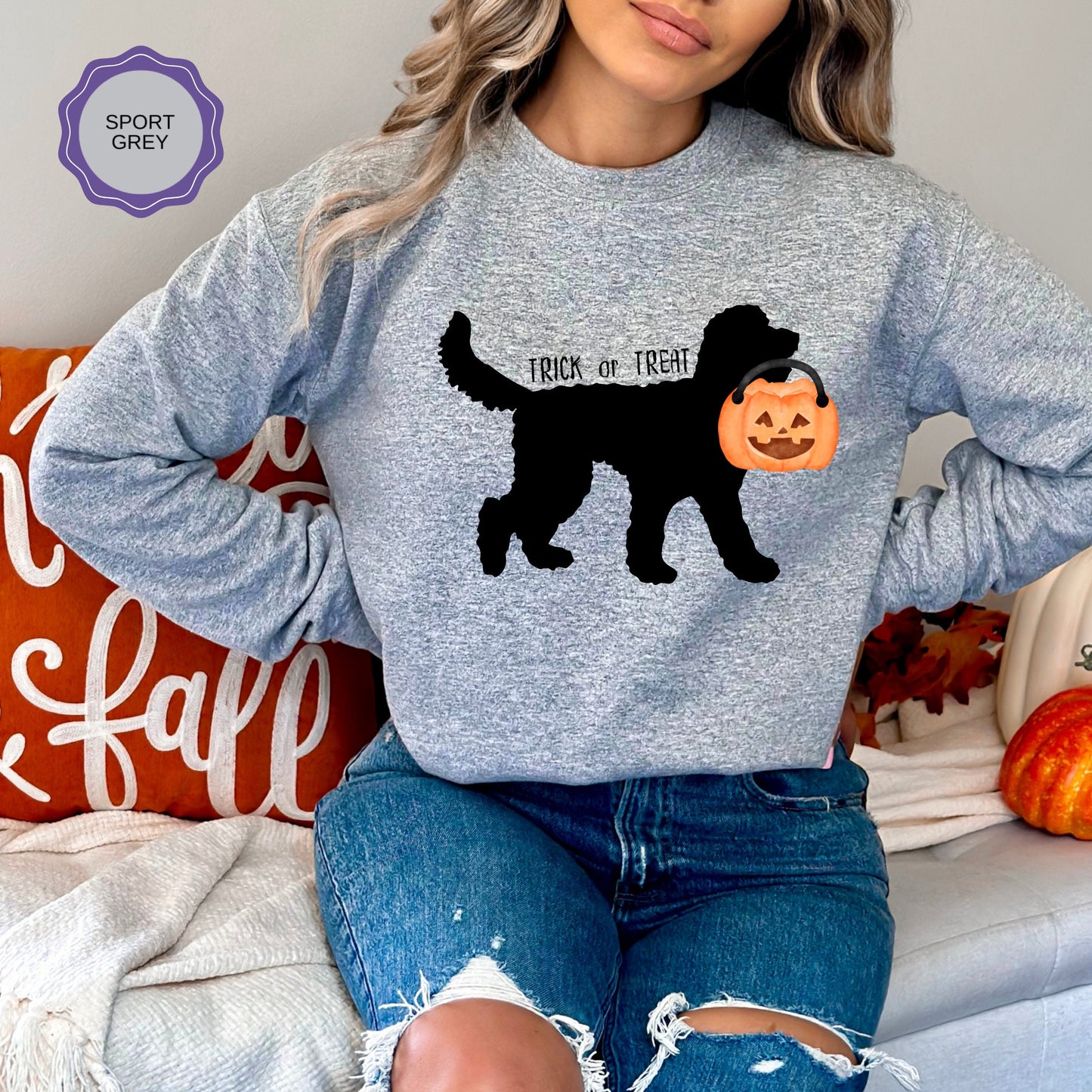 Doodle Dog Halloween - Halloween Dogs Sweatshirt, Doodle Mom Gift, Represents Most Doodle Breeds, Goldendoodle, Labradoodle & More