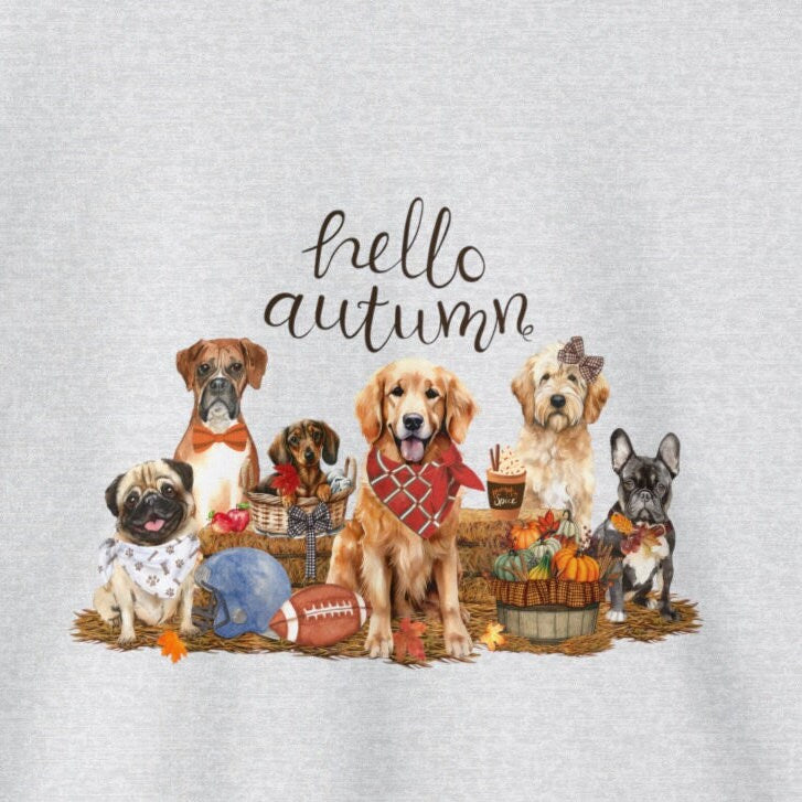 Fall Pumpkin Dog Sweatshirt - Thanksgiving Tshirt, Pumpkin Spice Tee, Football Season, Dog Lover Groomer, Dog Mom