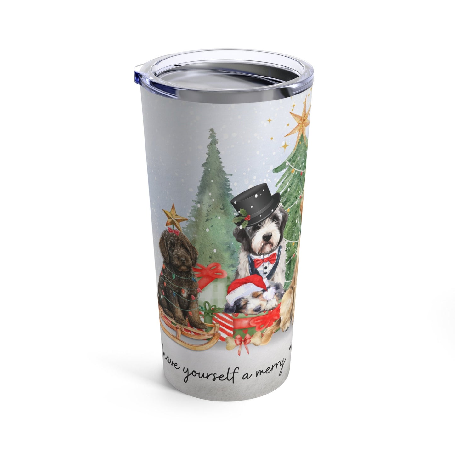 Doodle Dogs Christmas Tumbler Gift - Doodle Mom, Groomer or Pet Sitter Gift Idea, Goldendoodle, Bernedoodle, Labradoodle, Aussiedo