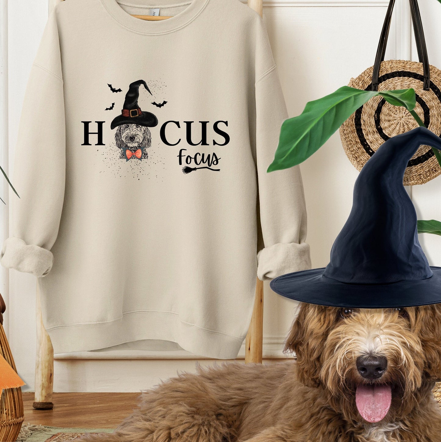 Hocus Focus Teacher Doodle Dog Halloween Sweatshirt - Funny Halloween Teacher Shirt, Doodle Dog Teacher Gifts