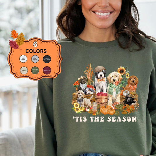 Fall Pumpkin Doodle Dogs Sweatshirt - Pumpkin Spice, Doodle Dog Lover Groomer, Dog Mom, Goldendoodle, Cockapoo, Bernedoodle & More