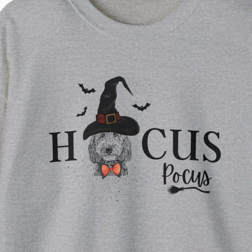 Hocus Pocus Doodle Dog Halloween Sweatshirt - Funny Halloween Dog Mom Shirt, Goldendoodle, Bernedoodle, Labradoodle Etc.