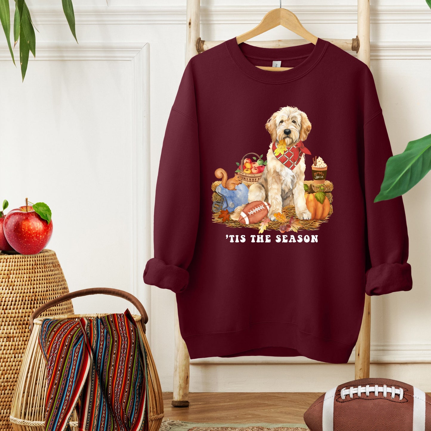 Goldendoodle Dog Fall Sweatshirt - Goldendoodle, Football, Pumpkin Spice, Doodle Mom Shirt, Autumn Labradoodle, Double Doodle Shir