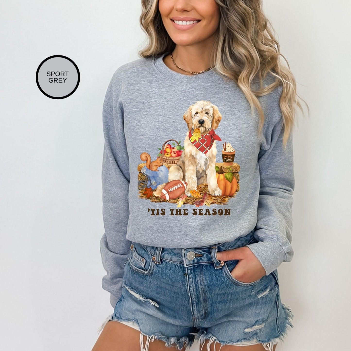 Goldendoodle Dog Fall Sweatshirt - Goldendoodle, Football, Pumpkin Spice, Doodle Mom Shirt, Autumn Labradoodle, Double Doodle Shir