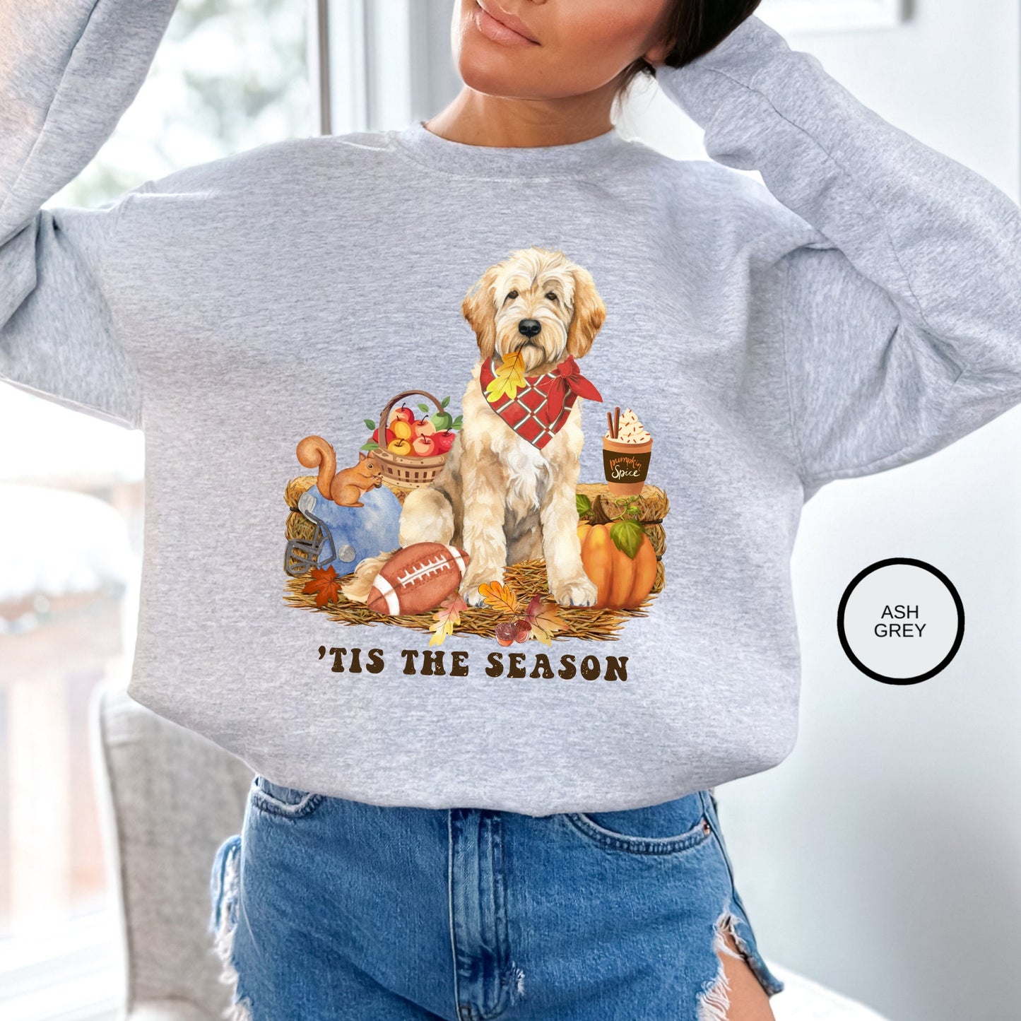 Goldendoodle Dog Fall Sweatshirt - Goldendoodle, Football, Pumpkin Spice, Doodle Mom Shirt, Autumn Labradoodle, Double Doodle Shir