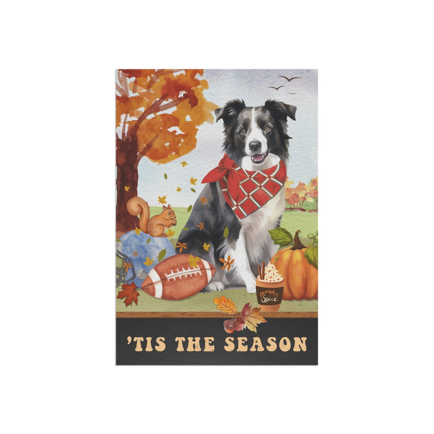 Border Collie Fall Garden Flag - Football, Pumpkin Spice, Border Collie Dog Mom Gift, Border Collie Lover Home Decor Halloween, Au