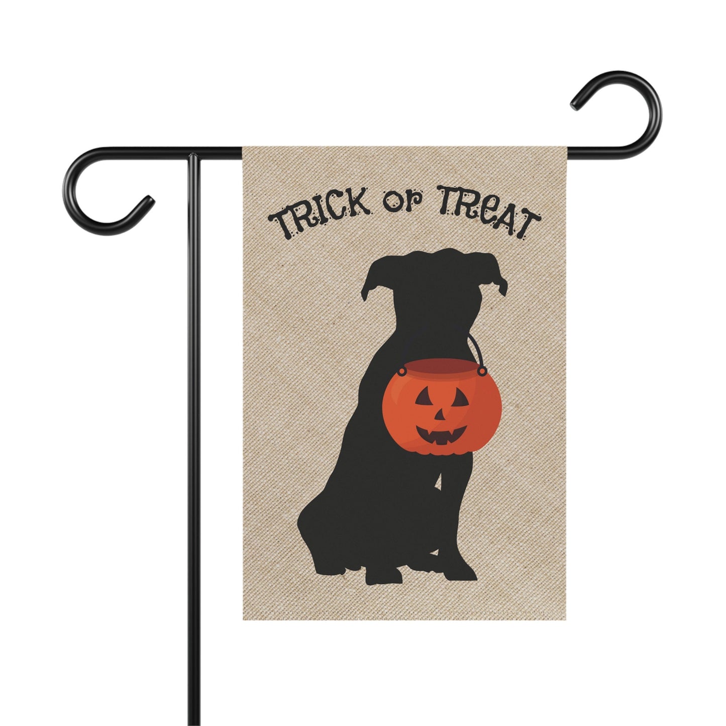 Pitbull Dog Halloween Lawn & Garden House Flag - Pitbull Mom Gift, Pitbull Fall Home Decor, Double-sided Banner, Stand Not Include