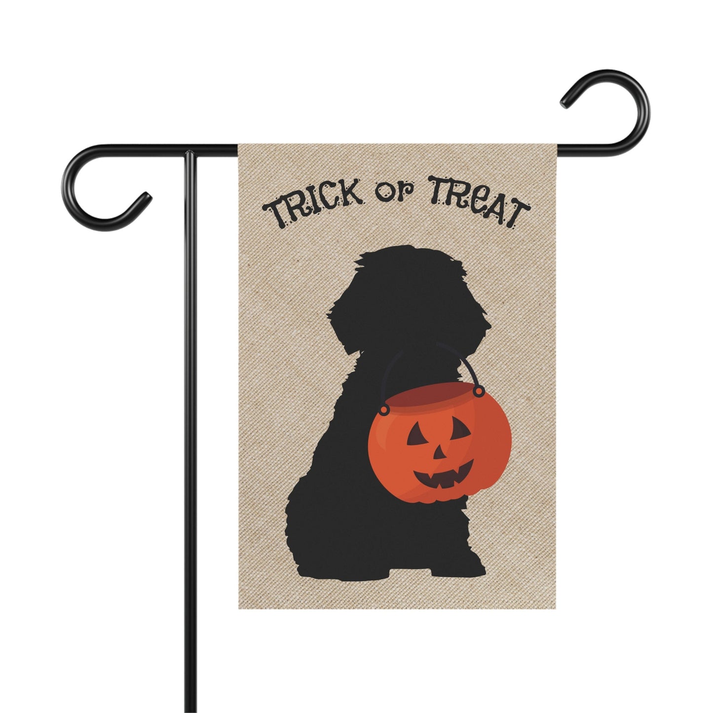 Cockapoo Mini Doodle Fall/Halloween Garden Flag - Minimalistic House Flag, Double-sided, Cockapoo, Mini Doodle Mom Gift, Pole Not