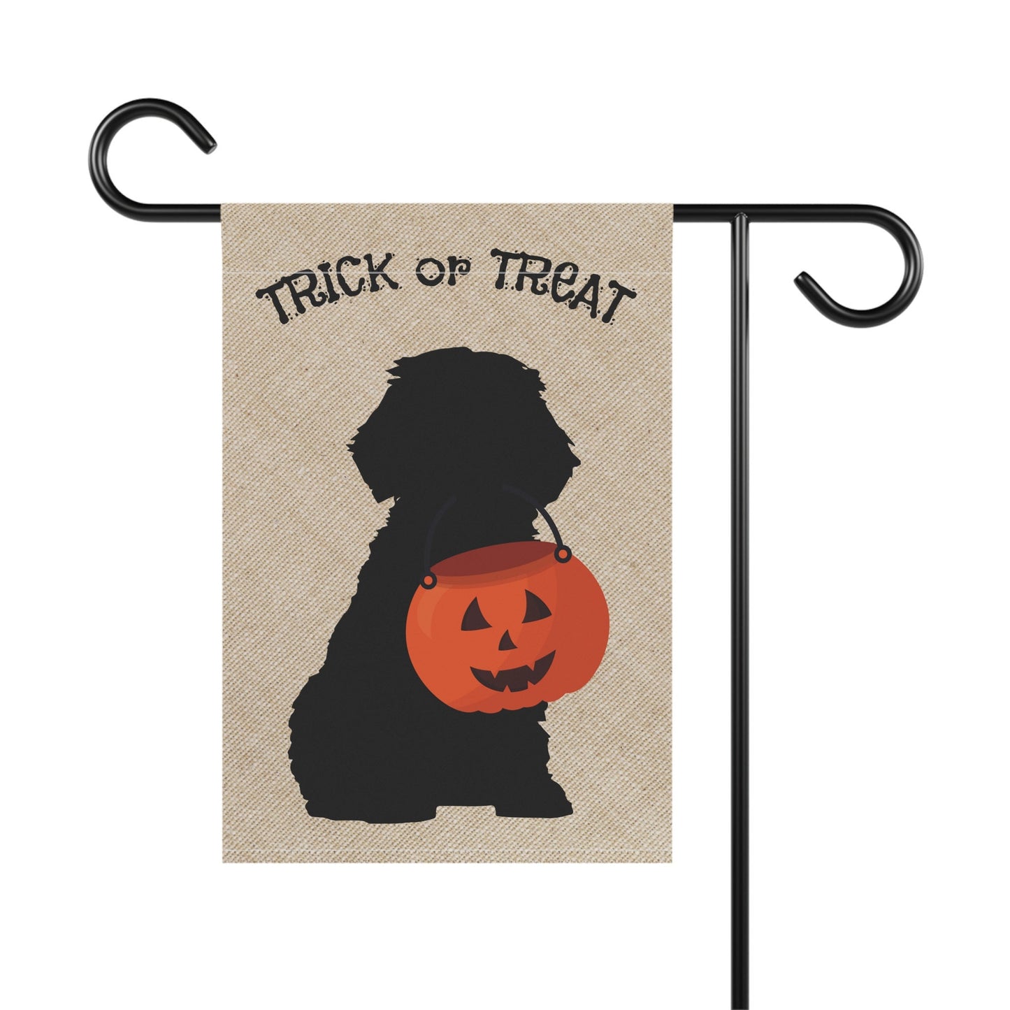 Cockapoo Mini Doodle Fall/Halloween Garden Flag - Minimalistic House Flag, Double-sided, Cockapoo, Mini Doodle Mom Gift, Pole Not