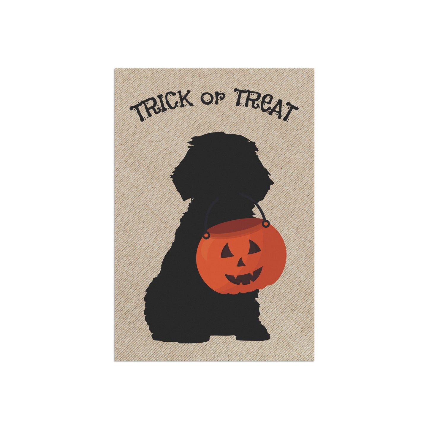 Cockapoo Mini Doodle Fall/Halloween Garden Flag - Minimalistic House Flag, Double-sided, Cockapoo, Mini Doodle Mom Gift, Pole Not