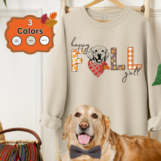 Golden Retriever Dog Fall Sweatshirt - Retriever Mom Shirt, Autumn Fall Dog Sweatshirt, Cottage Core Vibe Dog Mom Gift