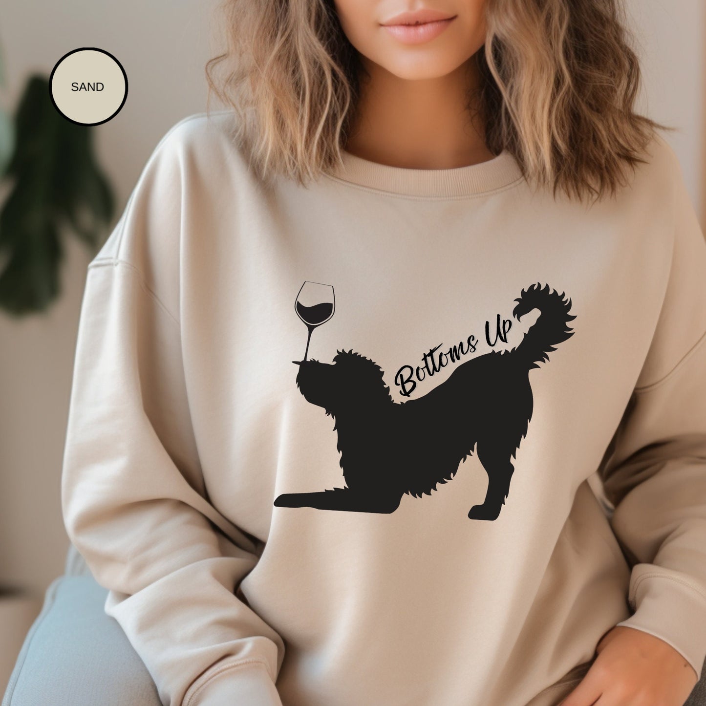 Doodle Dog Mom WIne Sweatshirt - Perfect Gift for Doodle and Wine Lovers, Goldendoodle, Labradoodle, Bernedoodle, Aussiedoodle and