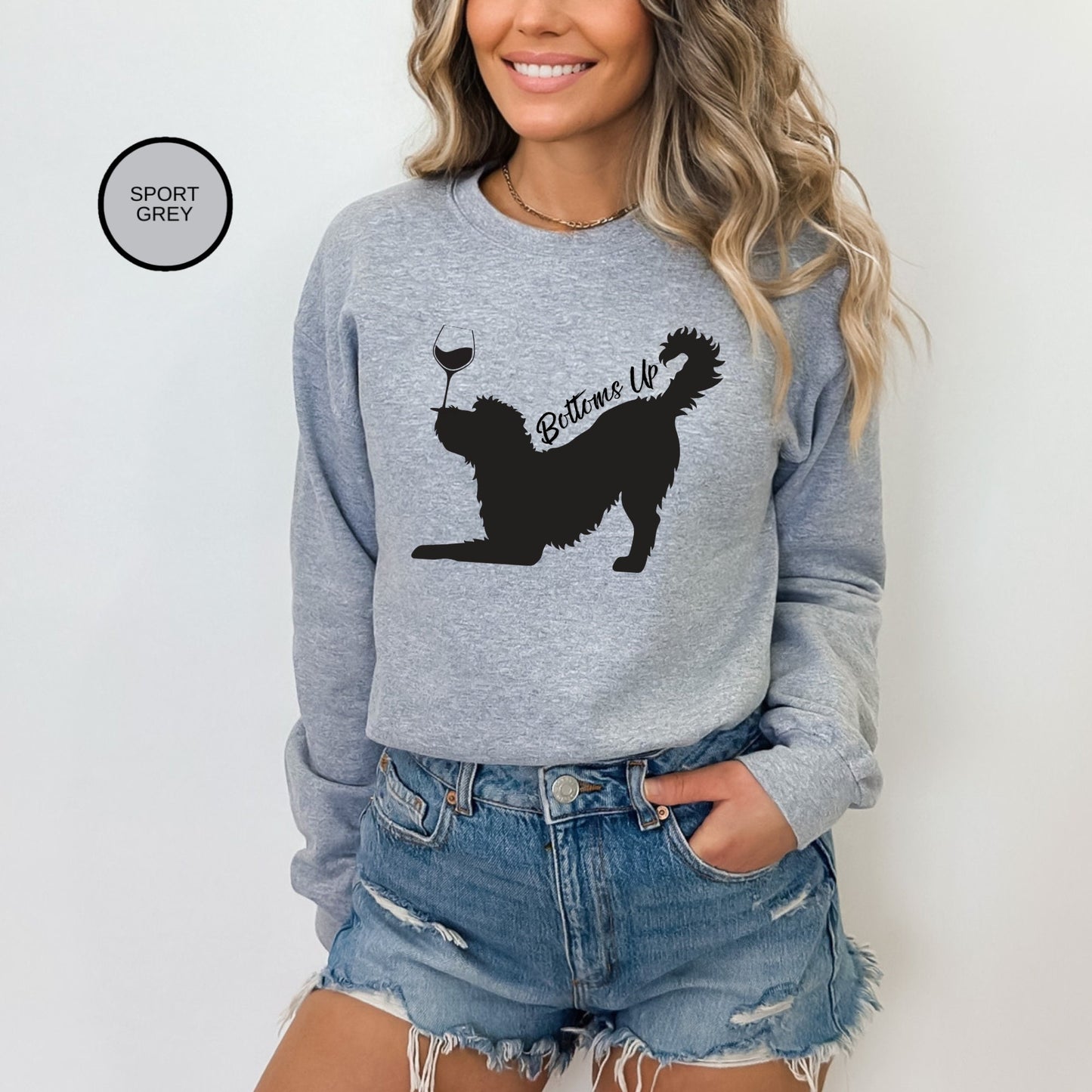 Doodle Dog Mom WIne Sweatshirt - Perfect Gift for Doodle and Wine Lovers, Goldendoodle, Labradoodle, Bernedoodle, Aussiedoodle and