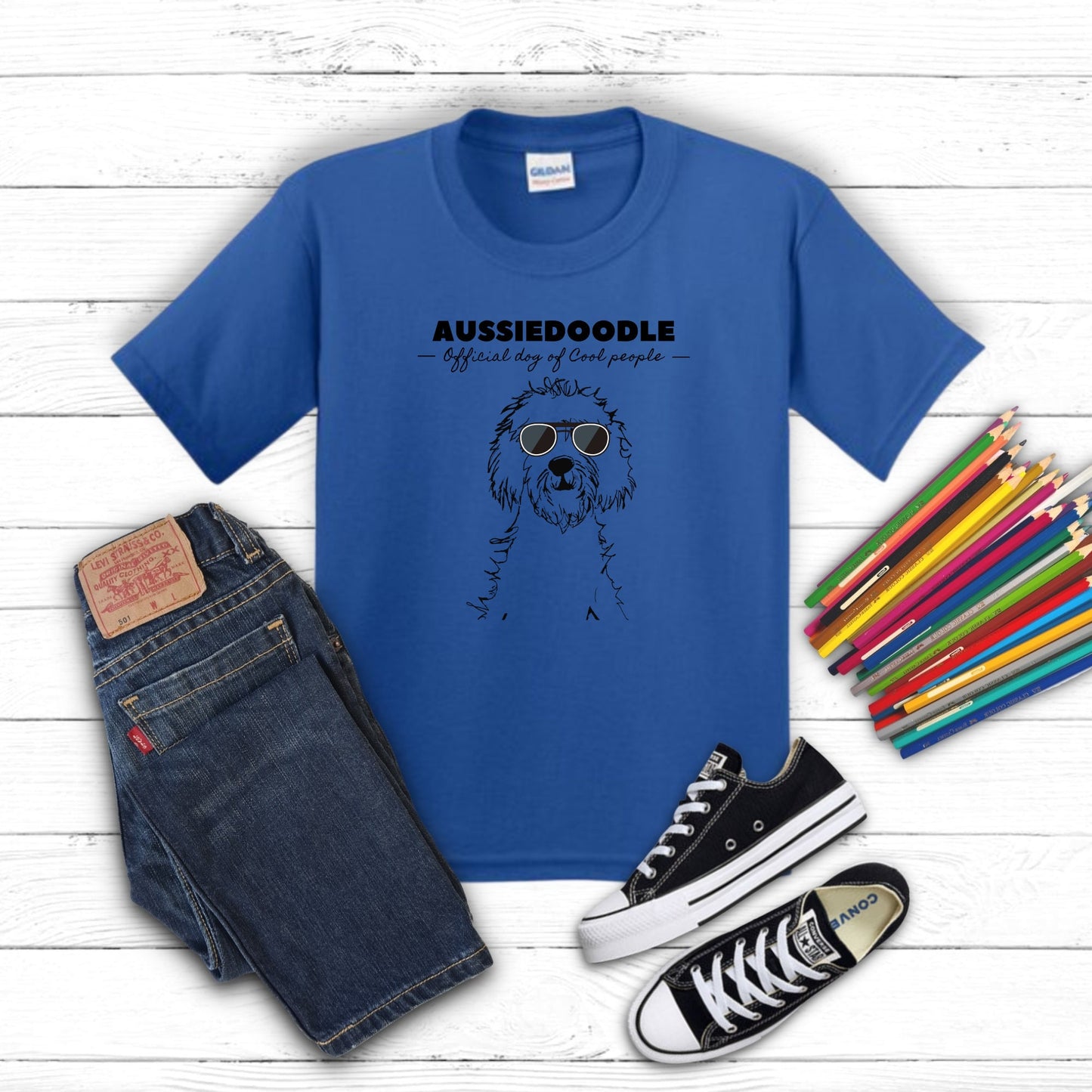 Aussiedoodle Kids Shirt - Doodle Dog Youth T-shirt, Cool People Dog Lover Shirt, Kids Tshirt- Girls- Boys, Aussiedoodle  Kids