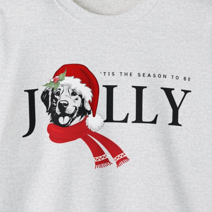 Golden Retriever Jolly Christmas Sweatshirt - Retriever Dog Mom Shirt, Golden Retriever Christmas Gift Shirt, Santa Dog