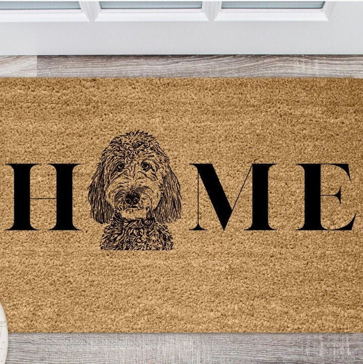 Home Doodle - Doodle Doormat | Doodle Mom or Dad |  New Home Decor | Housewarming Gift |  Doodle Lover Welcome Mat